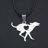 Hapiship 2017 New Women/Men's Jewelry Stainless Steel Little Cute Cat /Dog  lover 3.7cmX2.0cm Pendant Short 17" Necklace  SS-Cat